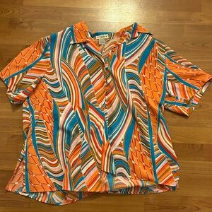 Notations Orange and Blue Swirl Coverup